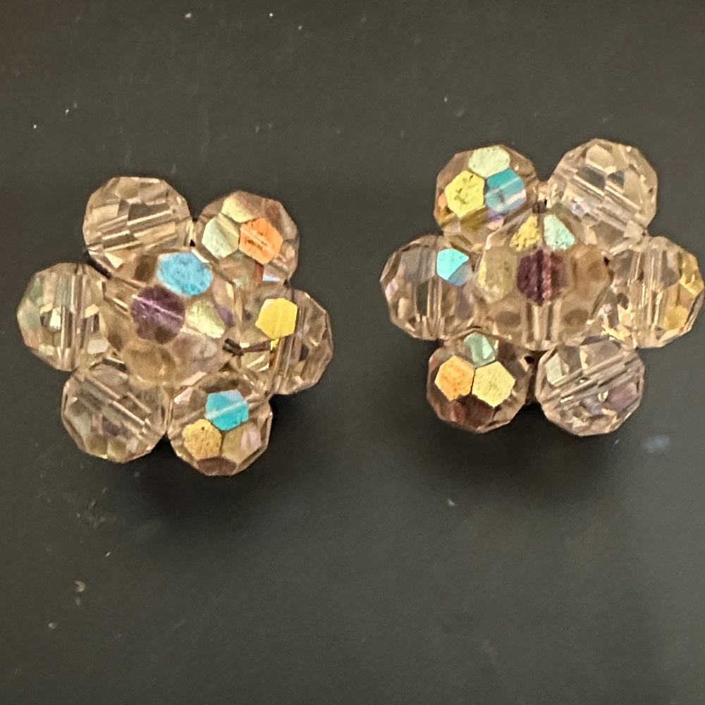 Vintage Clip-On Crystal Earrings